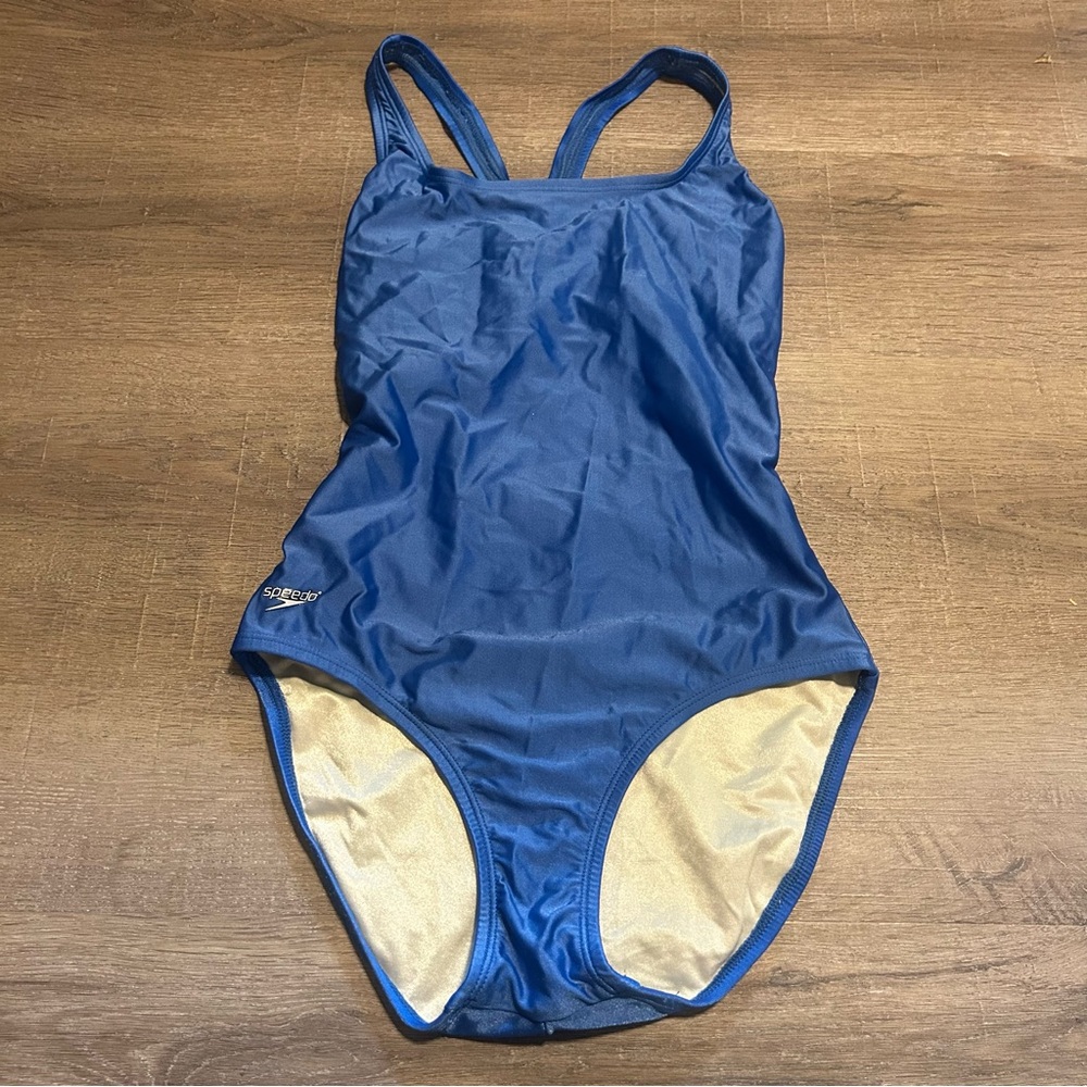 Speedo Blue and Cream Swimsuit